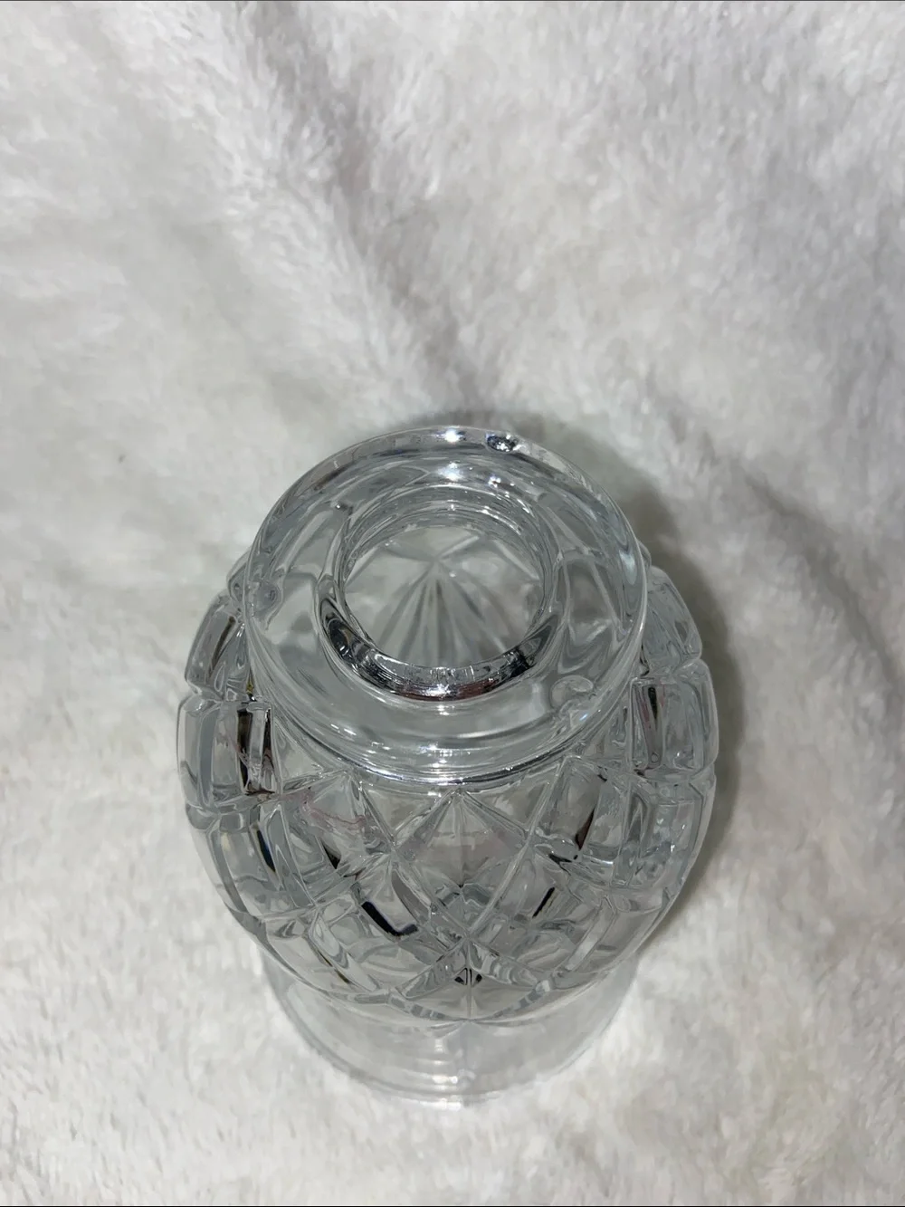 Cut Crystal Vase - Clear Glass Decorative Vase - Picture 3 of 5
